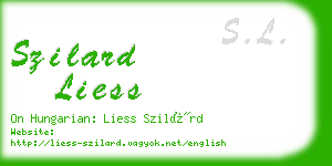 szilard liess business card